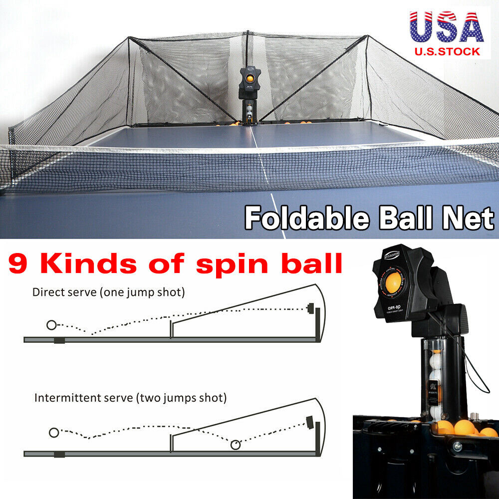 Q8-PRO Automatic Table Tennis Robot Training Ping Pong Ball Machine w/ Catch Net