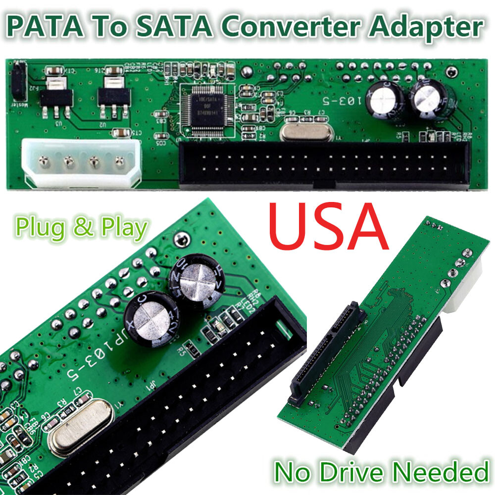 PATA IDE to Serial ATA SATA Adapter Converter Card for 3.5/2.5 HDD DVD 7+15 Pin