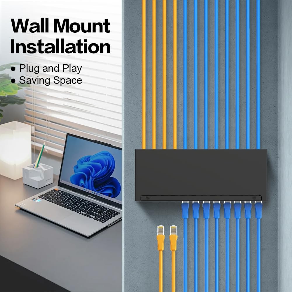 12 Port CAT7 Patch Panel Shielded Keystone with Smart CableManagement 1U Network