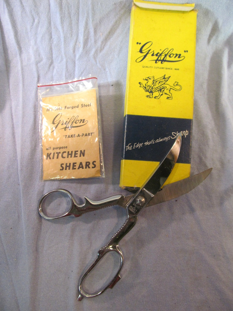 GRIFFON TAKE A PART KITCHEN SHEARS SCISSORS 9002 CH CHROME PLATED
