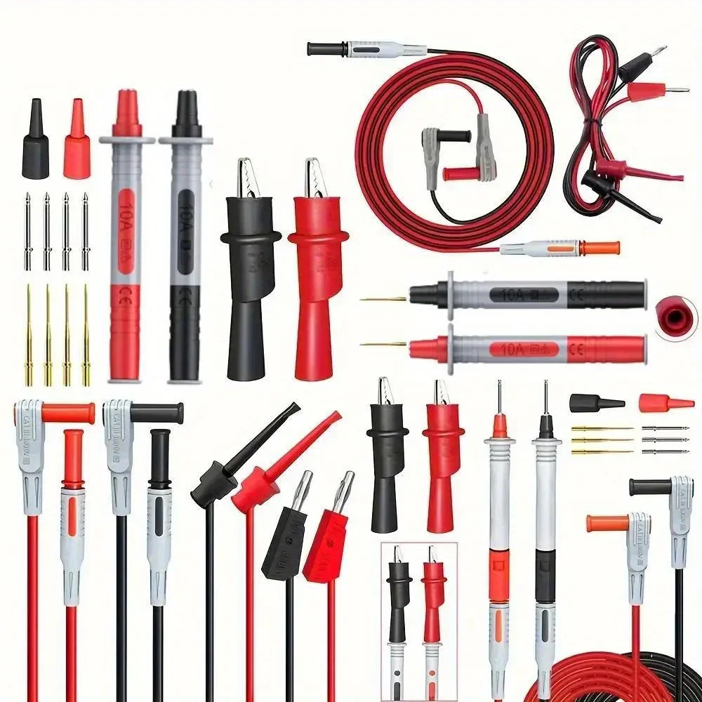 18pcs P1308B Test Lead Kit 4MM Banana Plug To Test Hook Cable Replaceable Multim