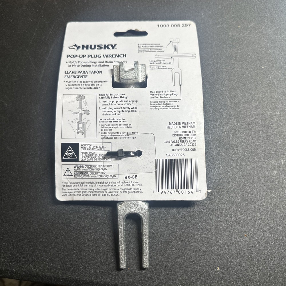 Husky Pop Up Drain Wrench