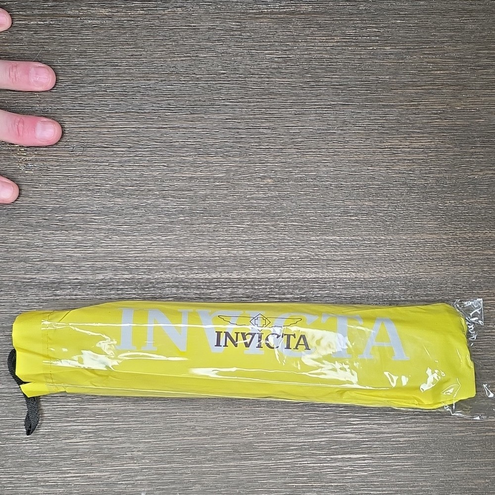 Invicta Compact Folding  Umbrella Black Yellow Gray