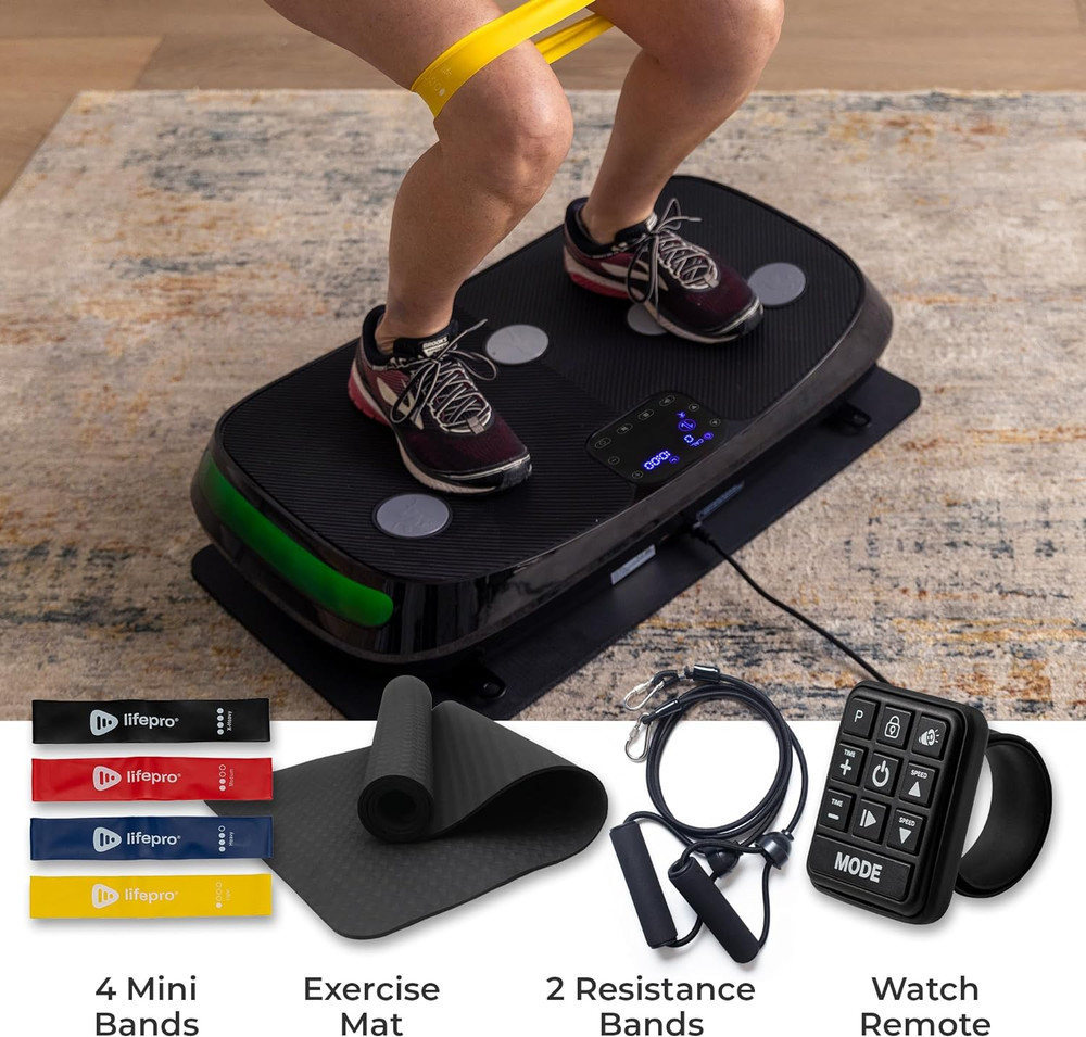 Rumblex 4D Vibration Plate Exercise Machine - Triple Motor Oscillation, Linear,