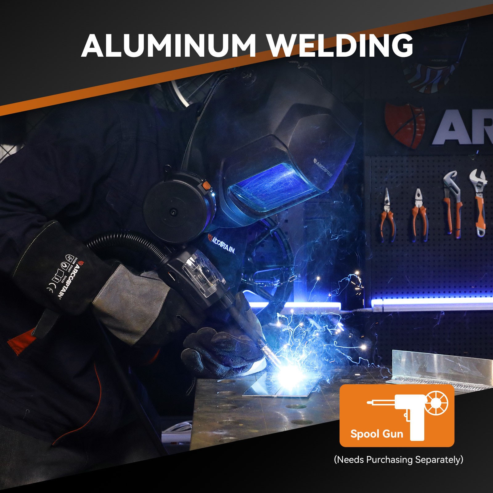 ARCCAPTAIN 250A MIG Welder Gas MIG/Gasless MIG/Stick/Lift TIG/Spool 110V 220V