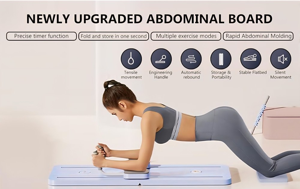 Pilates Abdominal Board Multifunction Ab Roller Core Trainer Exercise for Home