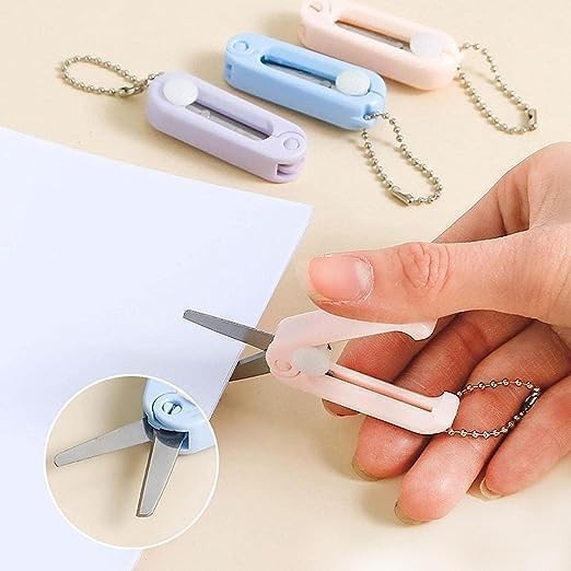 2Pcs Pink Keychain Scissors,Folding Scissors,Safe Portable Travel,Foldable Te...