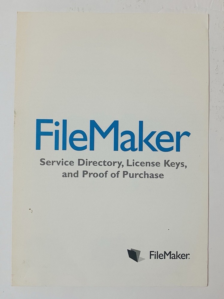 Vintage FileMaker Pro 7 Upgrade 2004 Mac/Win CD Complete w/ Docs