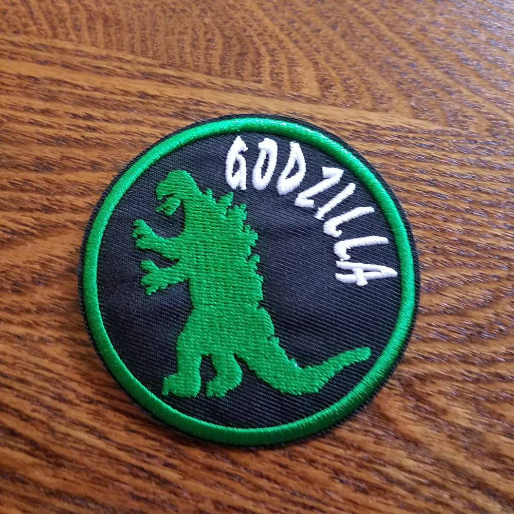 Godzilla Black & Green Circle Patch 3 inches tall