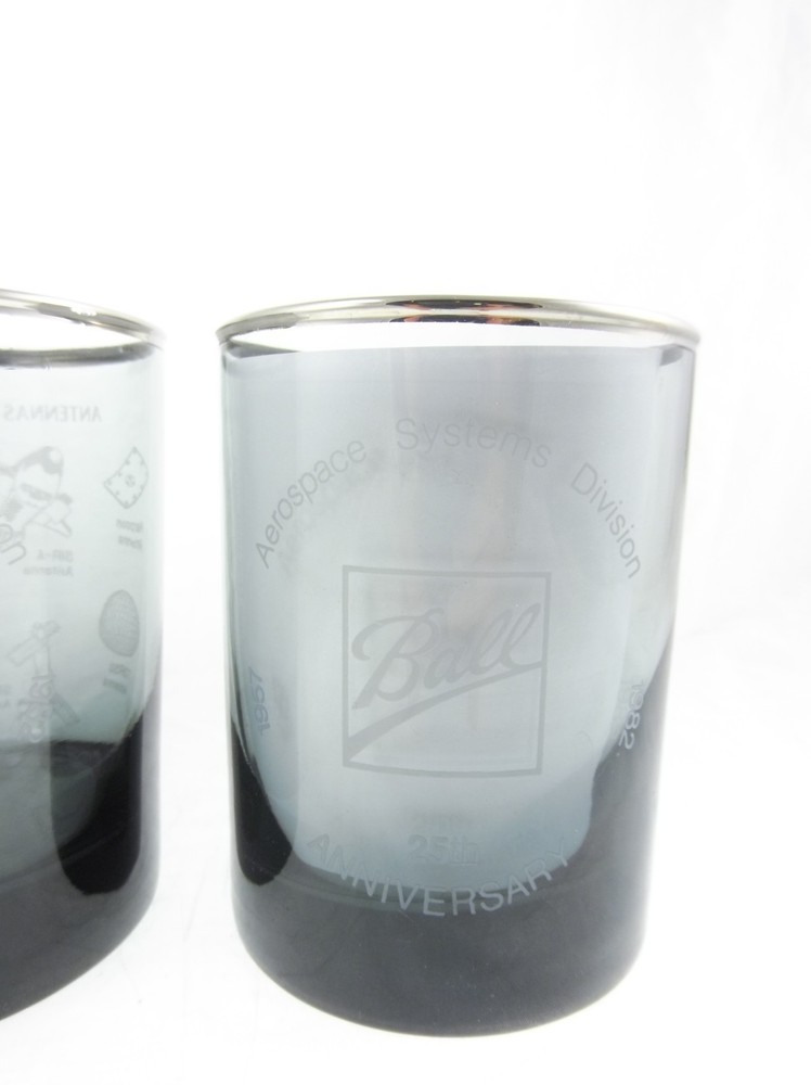 2pc Set Aerospace Systems Division 25th Anniversary Ball Drinking Glasses 4"