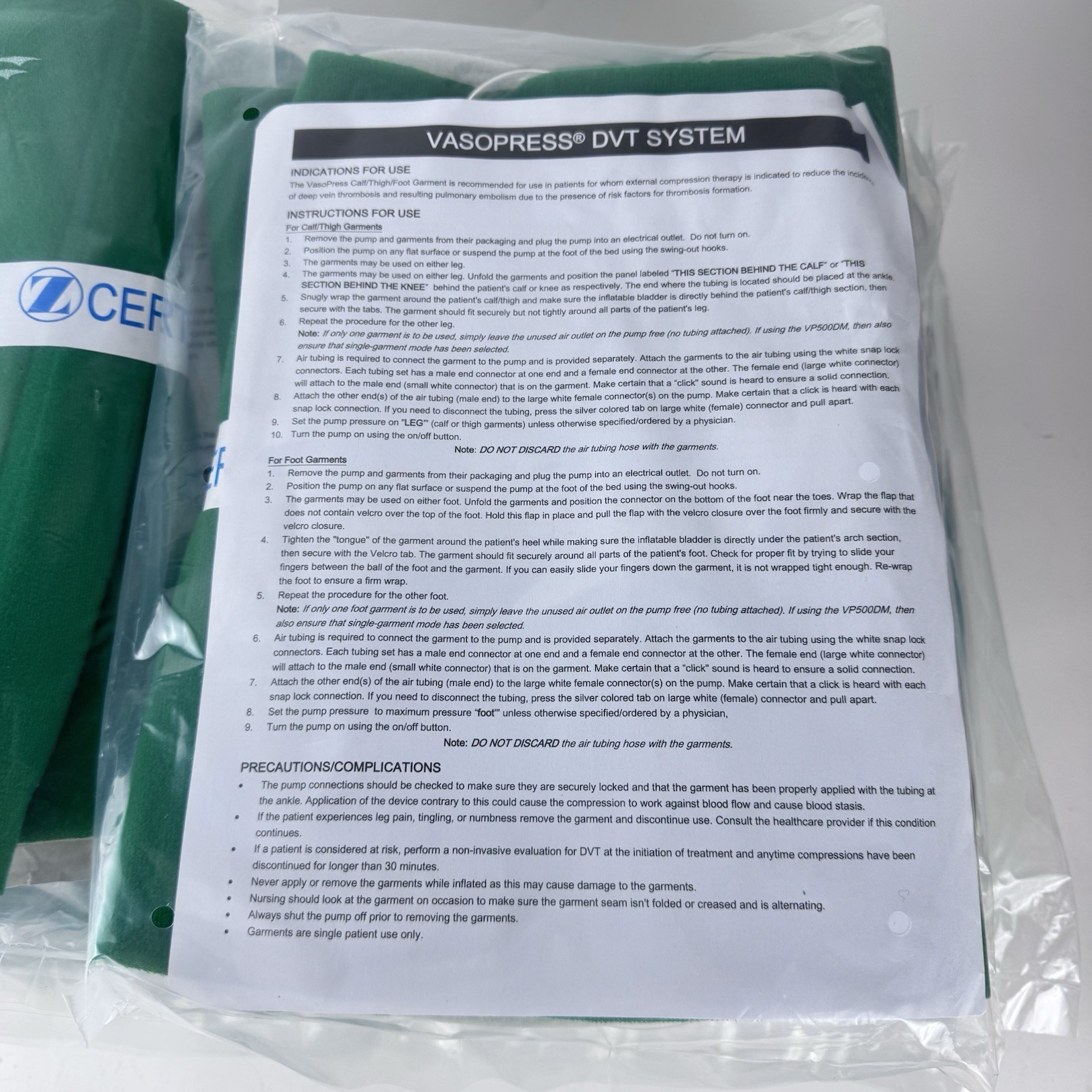 VasoPress DVT Calf Green Garment Large Lot of 10 pairs Brand New VP501MG