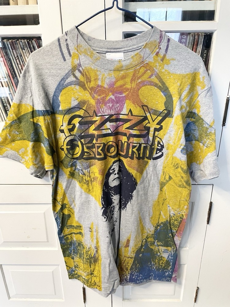 Vintage 1991 Ozzy Osbourne Diary Of A Madman Tour All Over Print Shirt Size XL