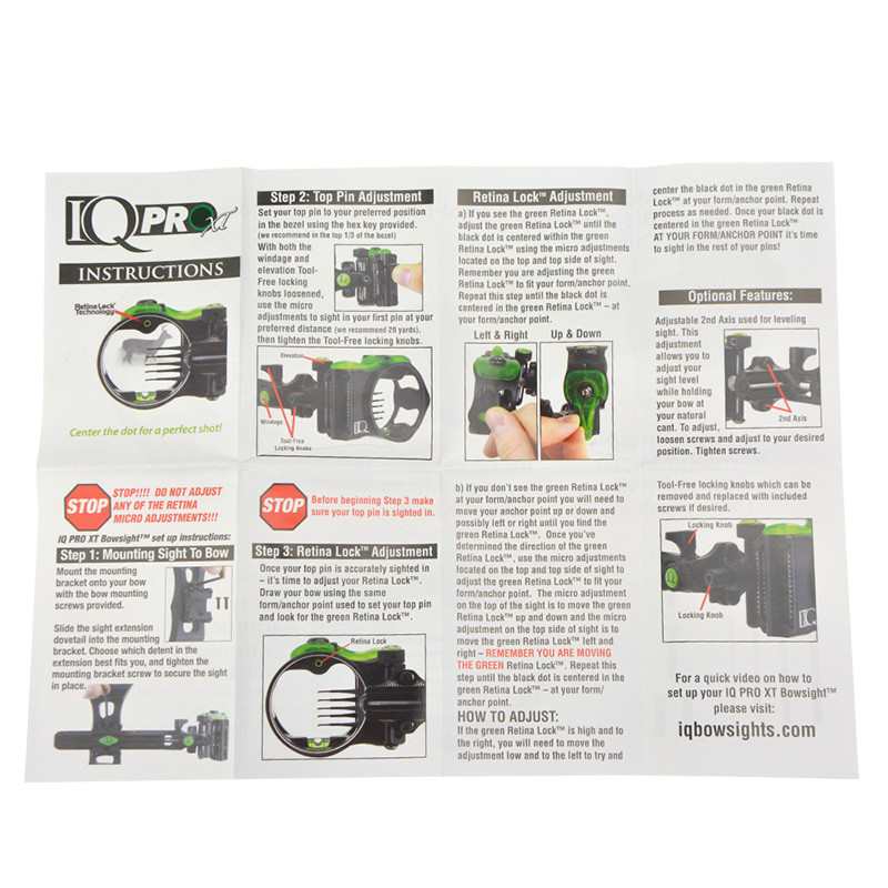 Archery Compound Bow Sight Lock MicroAdjustable Long Pole Hunting 5 Pin .019"