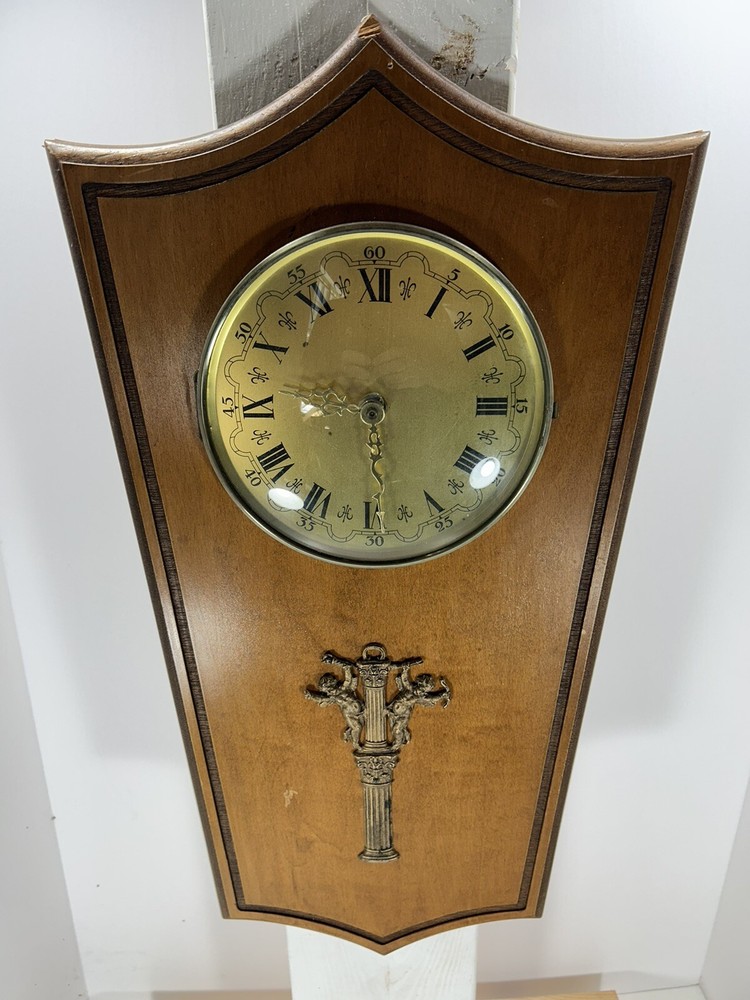 Quartz Wooden Wall Clock with Dancing Angels - Tested Working