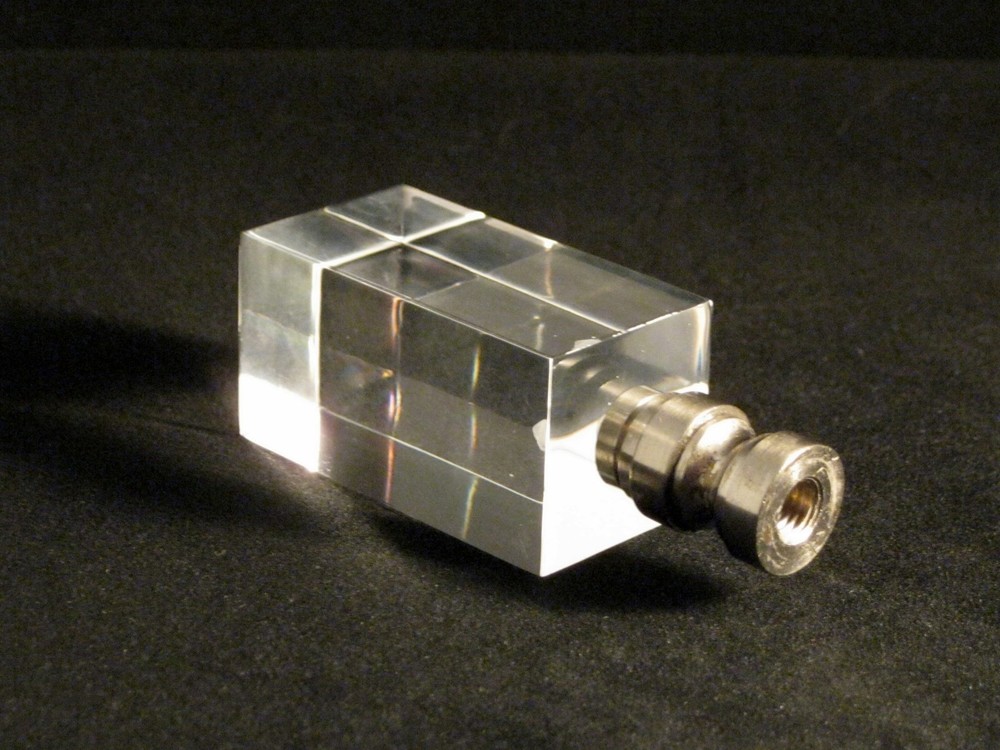 Lamp Finial-Transitional ACRYLIC RECTANGULAR CUBE W/PN BASE-CLEAR-FS