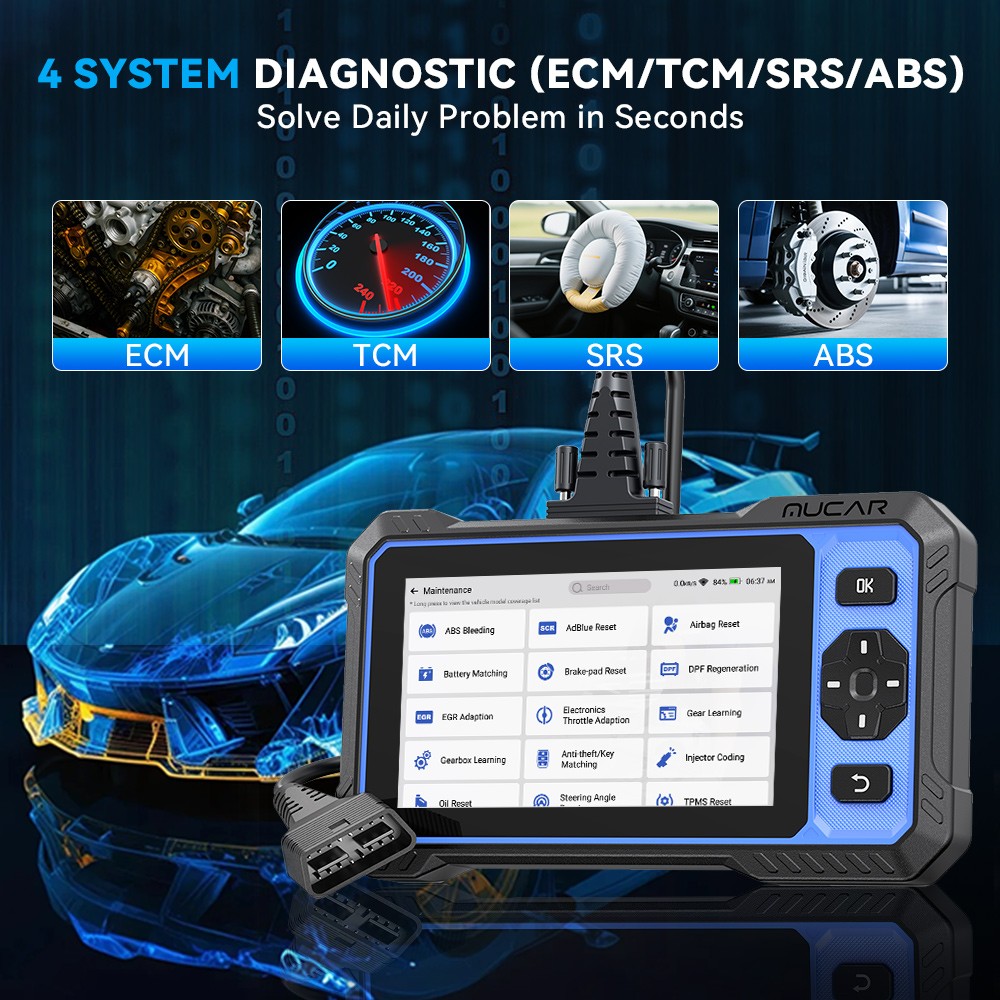 Mucar 632 OBD2 OBDII Scanner Code Reader Car Diagnostic Scan Tool Free Update