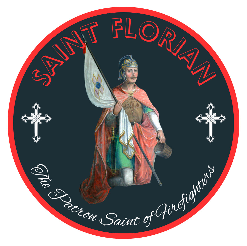 3" Saint Florian helmet sticker