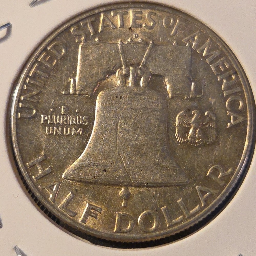 1950-D Franklin Silver Half Dollar In About Uncirculated Condition