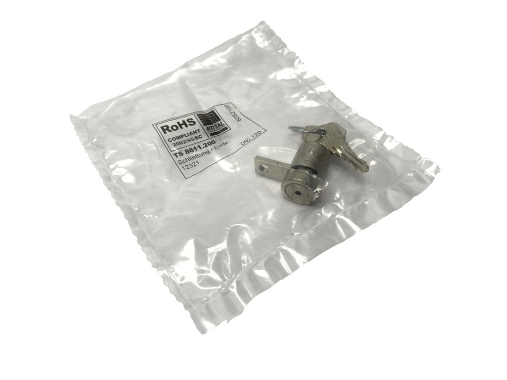 Rittal TS 8611.200 Lock and Pushbutton Insert for Handle Systems w/ 2 Keys