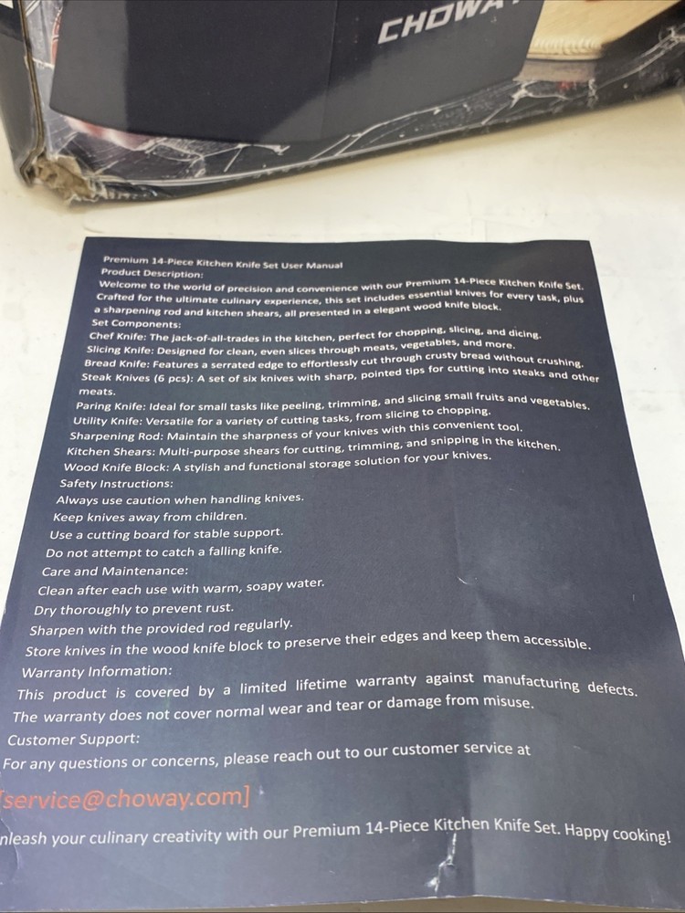 CHOWAY 12 Pieces Kitchen Knife Set