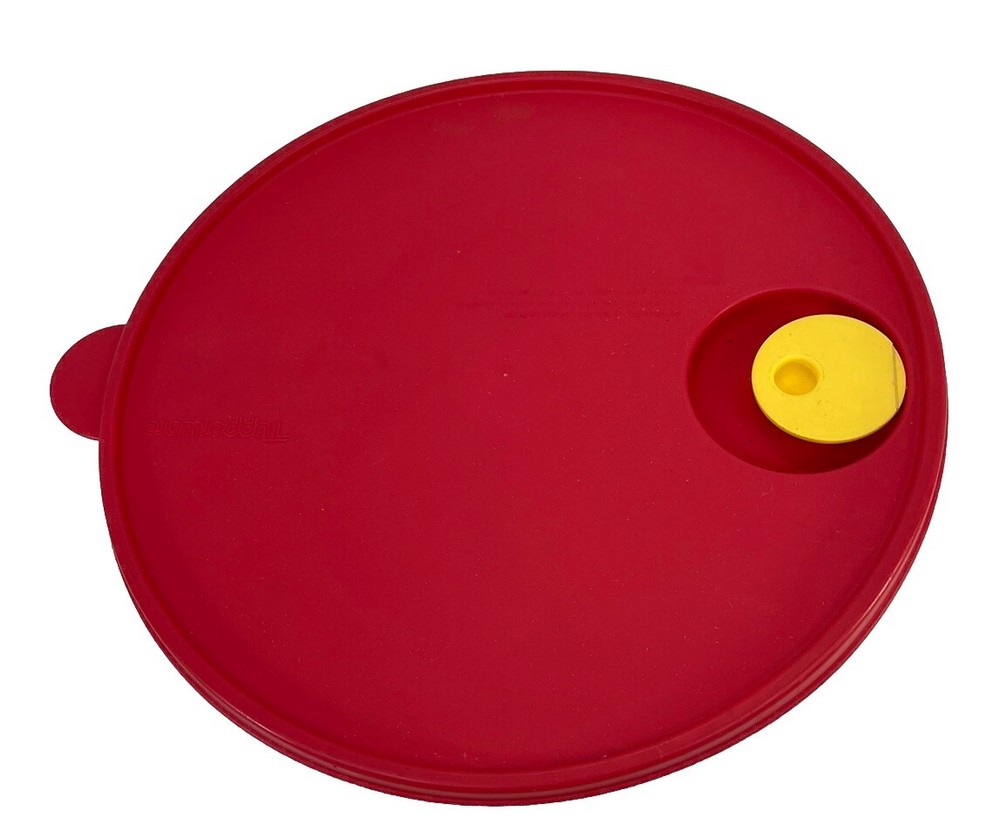 Tupperware Microwave 3 Qt 2643 Round Container Vented Lid - Red Lid