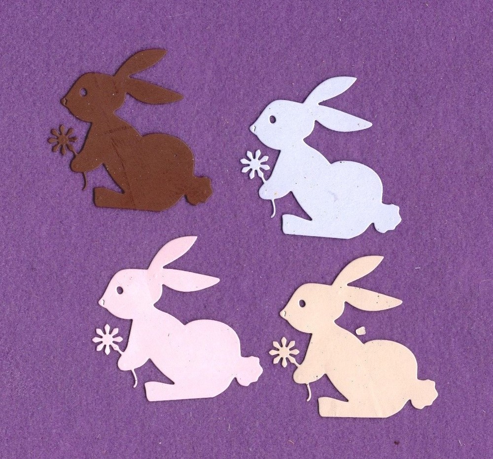 BUNNY # 5 die cuts Easter Rabbit scrapbook cards