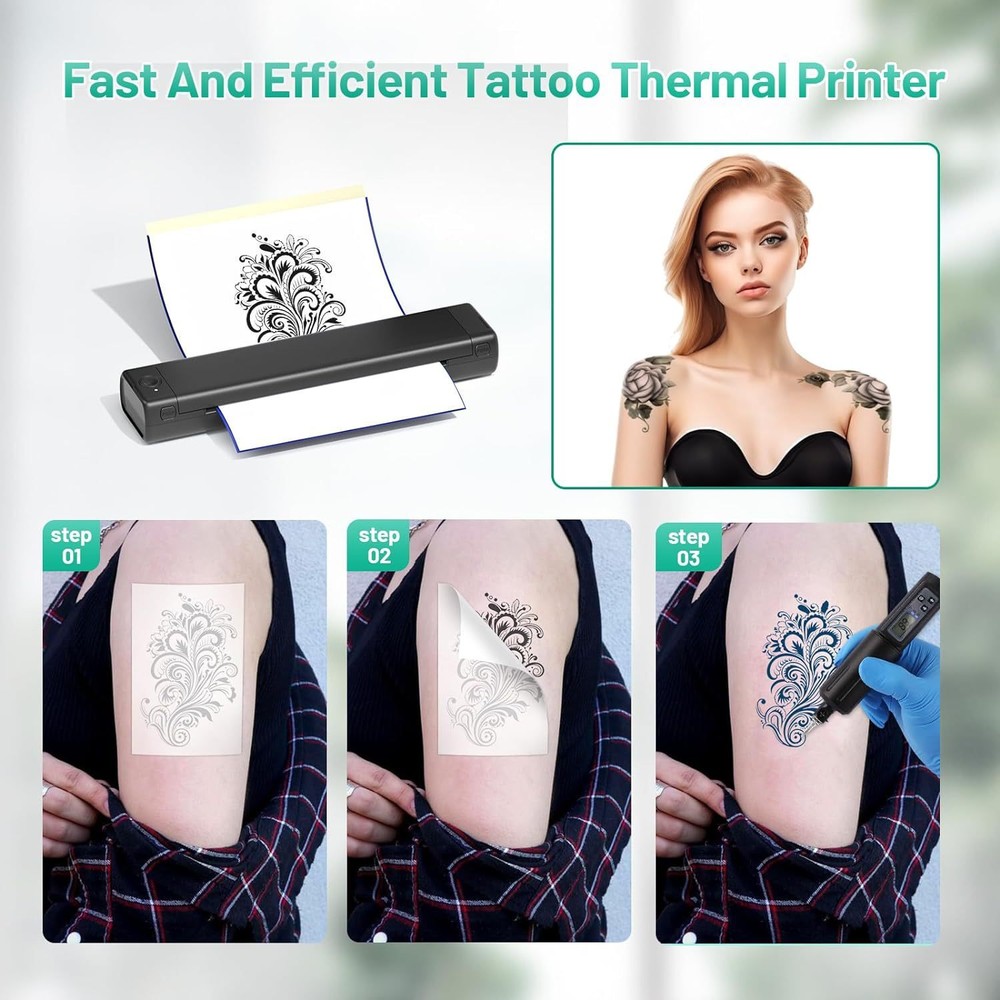 Phomemo M08F Wireless Tattoo Transfer Stencil Printer Thermal Tattoo Machine US
