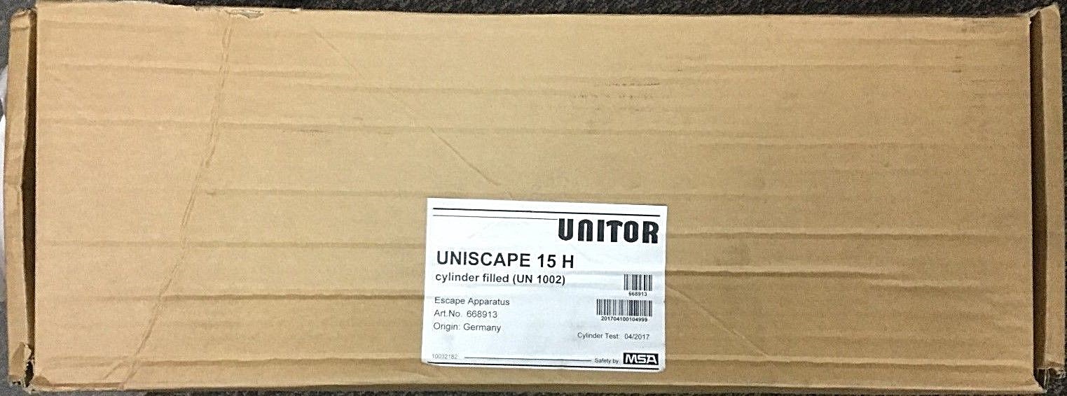 Unitor Uniscape 15H EEBD MSA Emergency Escape Breathing Device Tank Mask 104999