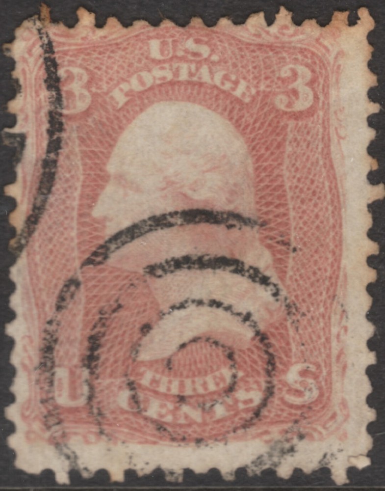 Scott #65 Used 3 Cent 1861-62  Target Cancel     65SP04_31