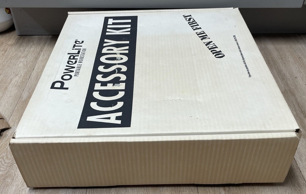 Nice Vintage BOX POWERLITE 50 Portable Workstation Accessory Kit Box W Insert