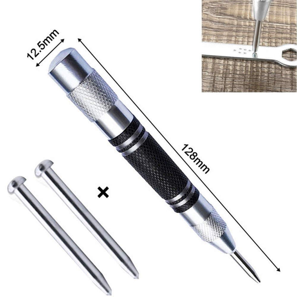 3pcs Automatic Center Punch Automatic Center Pin Mark Puncture Adjustable Marker