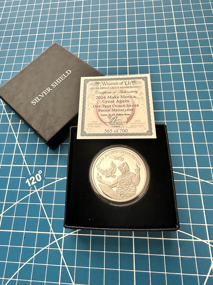 2016 1 oz Silver Shield Make Merica Great Again Reverse Proof .999 Silver