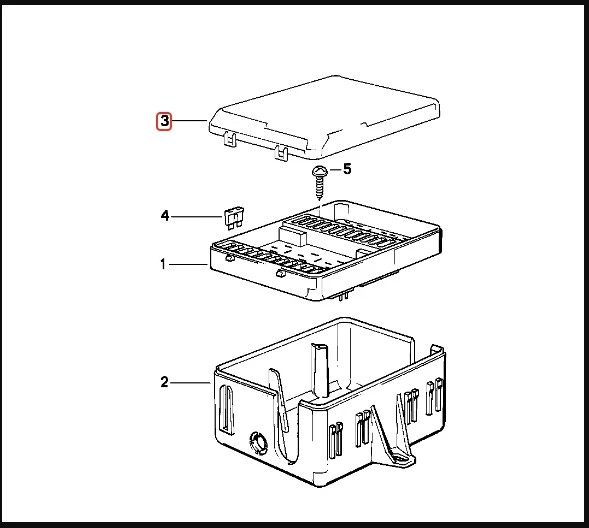 BMW E30 E24 E23 Fuse Box Cover – Black ABS 3D Printed – 61131368802