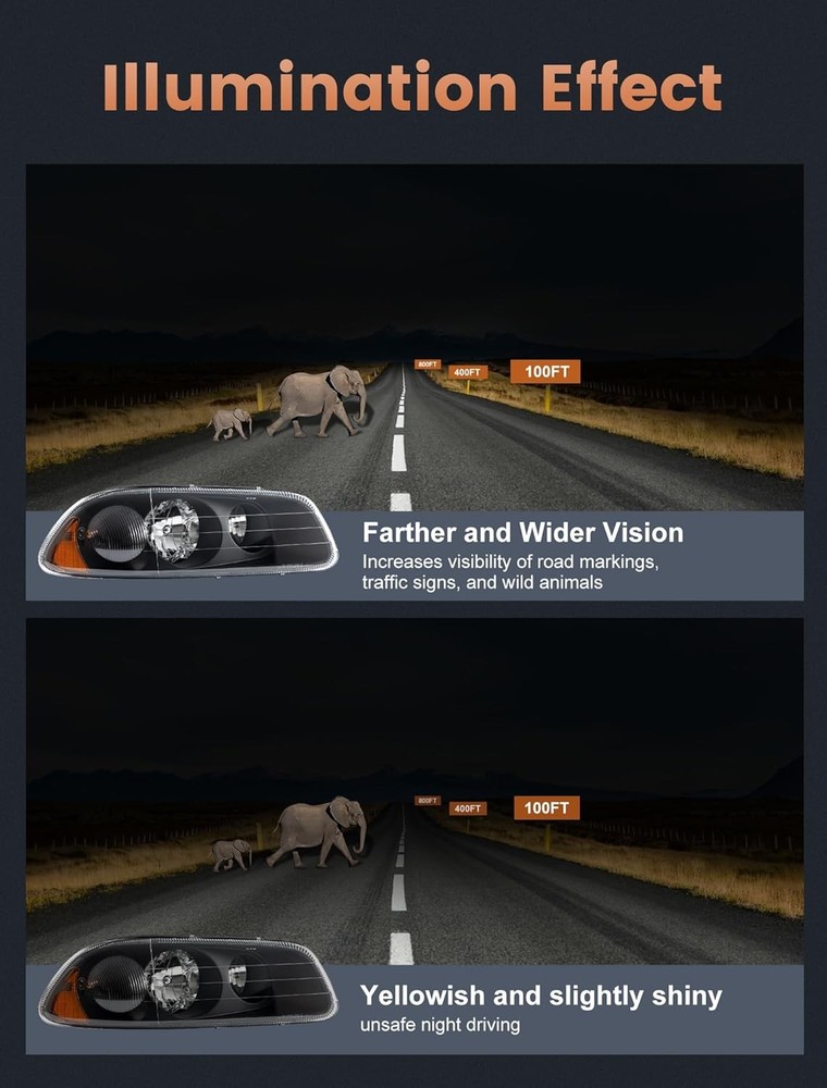 Mack Headlight Assembly Vision Granite Black