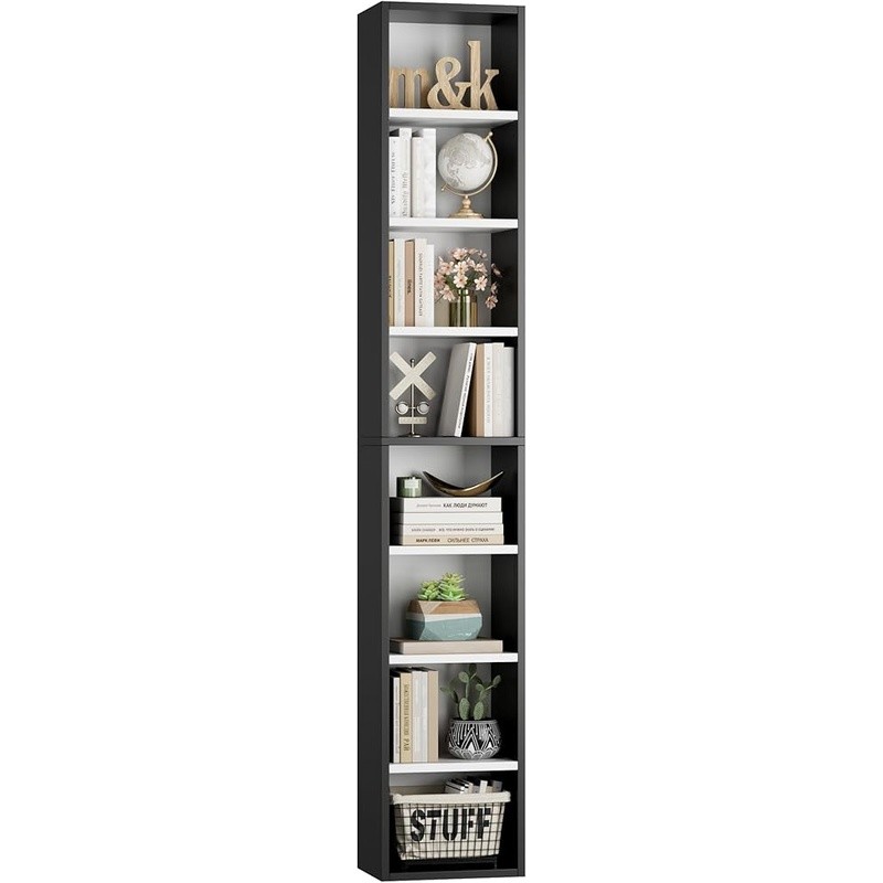 Media Storage Tower Adjustable DVD CD Bookshelf Compact Display Rack Home Office