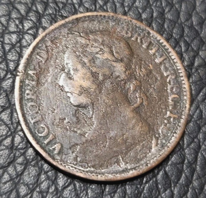 1893 Great Britain Farthing Coin