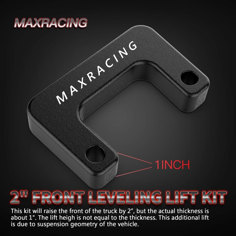 Maxracing 2" Leveling Kit Compatible 2-inch Front Lift Kit, BLACK