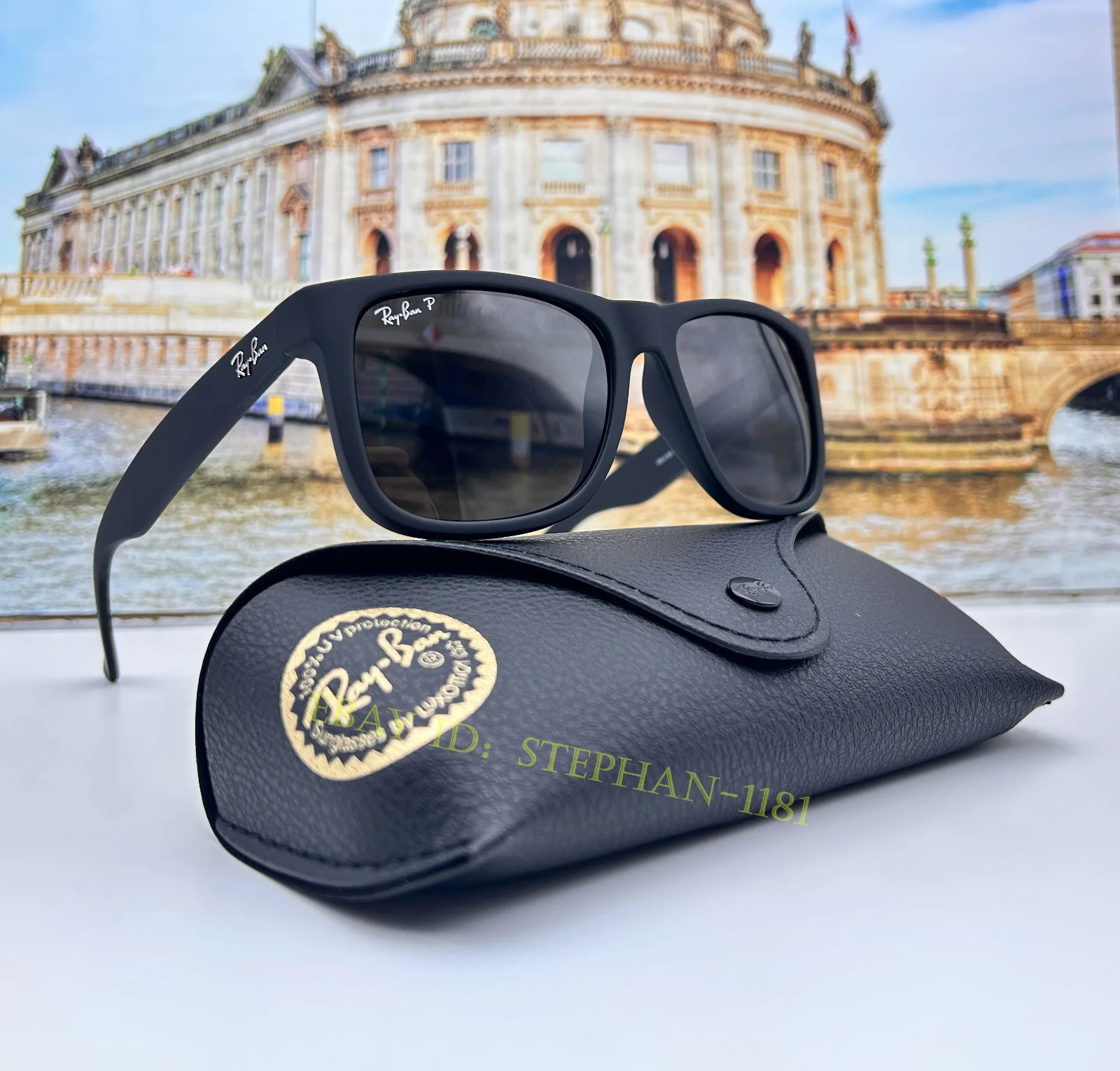 Ray-Ban Justin RB4165 622/2V Polarized Sunglasses Matte Black Grey Lens 54mm