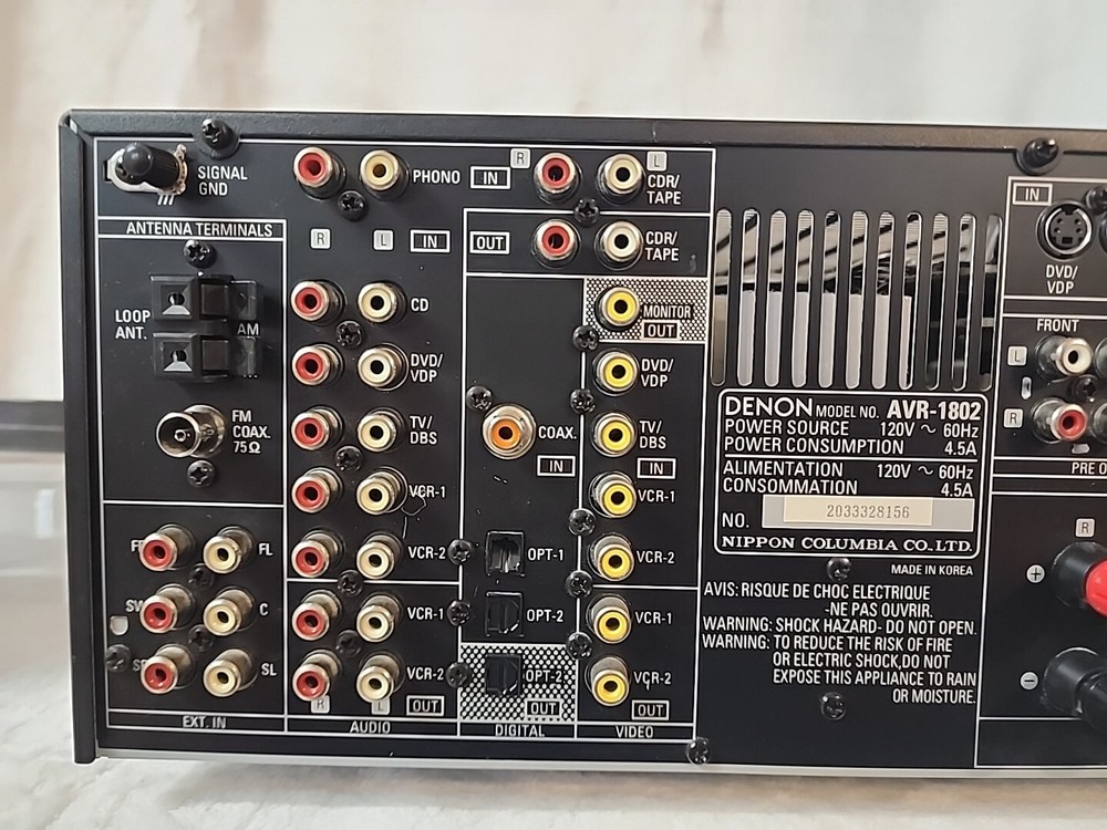 Denon AVR-1802 Receiver Bundle with Remote, Loop & Manual. Tested