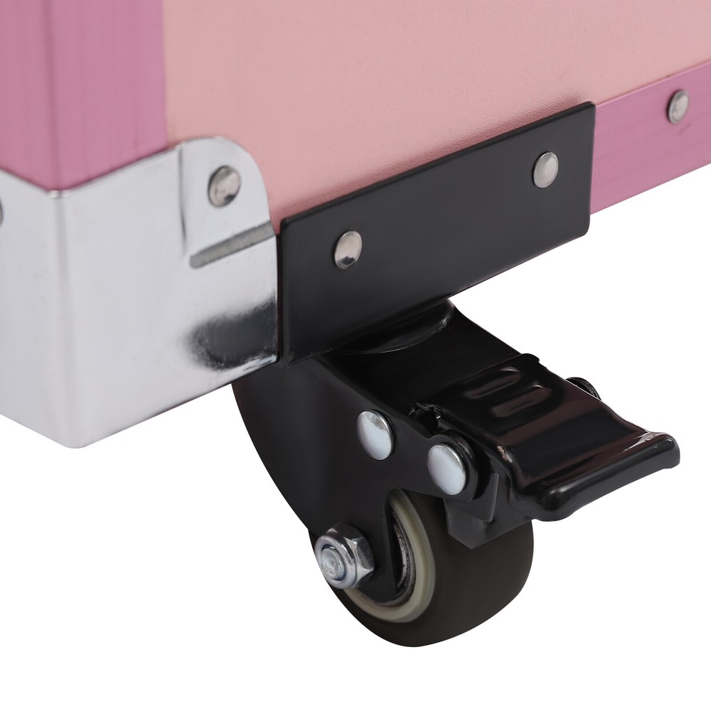 Nail Desk Mobile Station Rolling Makeup Train Case Manicure Table Freestanding
