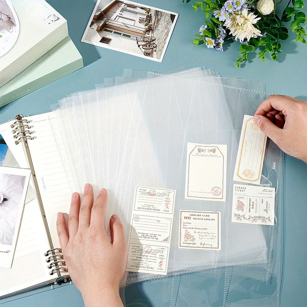 2sets 10pcs A4 Size PP Plastic Binder Inner Pages for Card Holder Rectangle