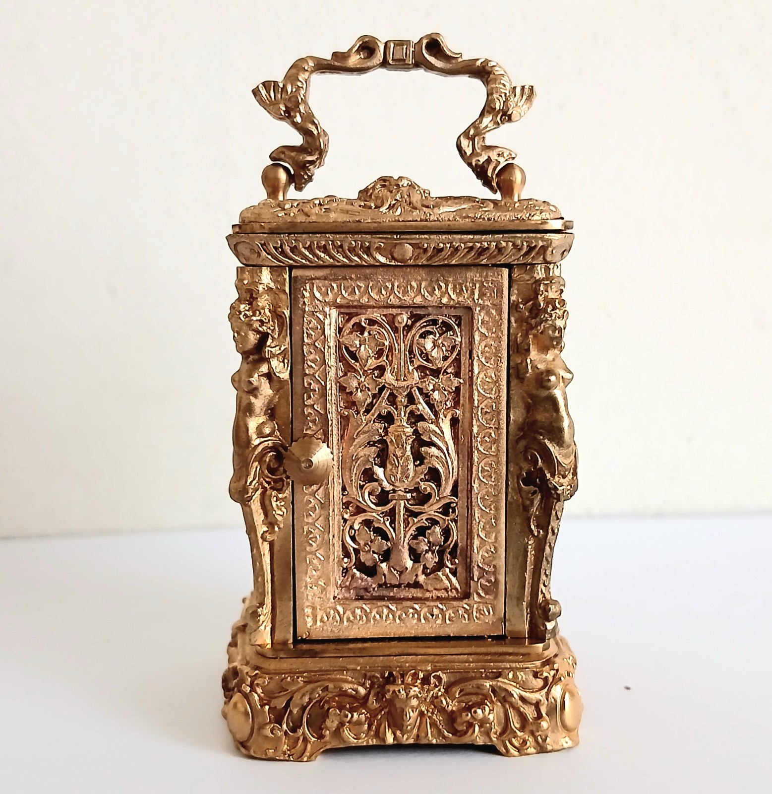 Miniature French Style Clock. Excellent Working Condition with Key.