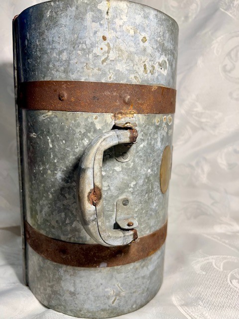 vtg. Diamond Galvanized Metal Chest