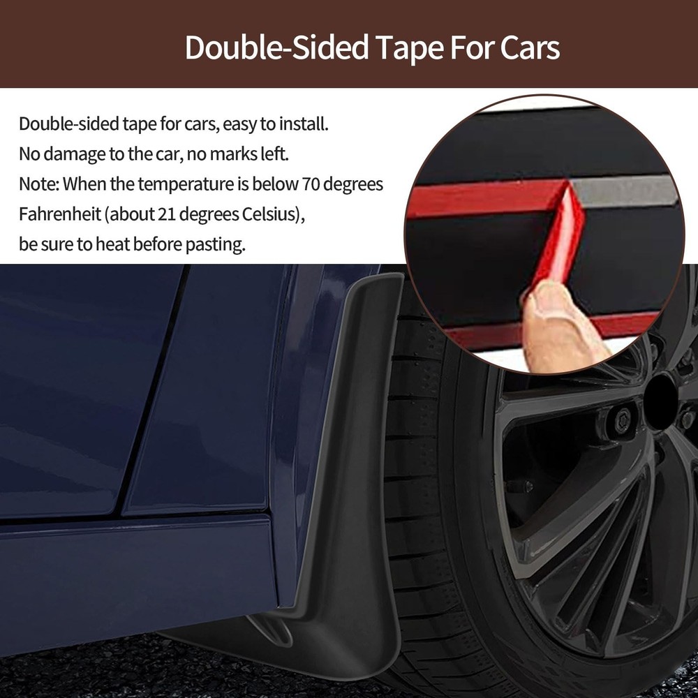 Mud Flaps for Prius 2023-2026 TPR Black 4PC