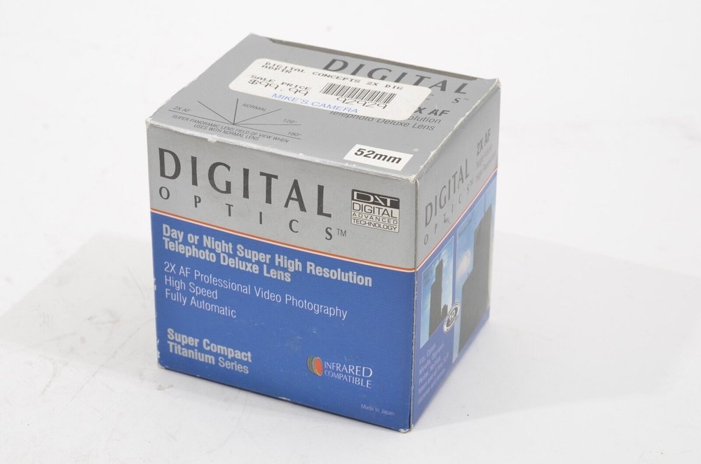 Digital Optics 2x AF Conversion Lens, Boxed, Pouch, Caps, 52mm