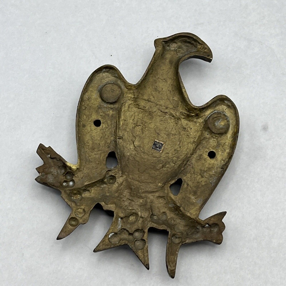 Vintage Solid Brass Door Knocker American Eagle & Shield 6.5" Tall