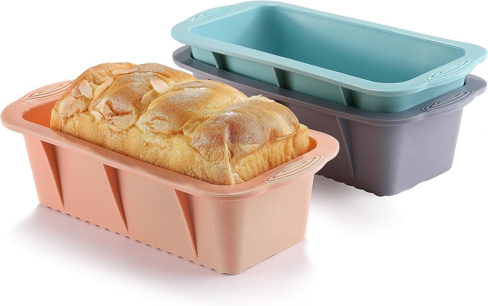 Koolstuffs Silicone Bread Loaf Pan, 3 PCS Rectangular Non-Stick Baking Mold P...
