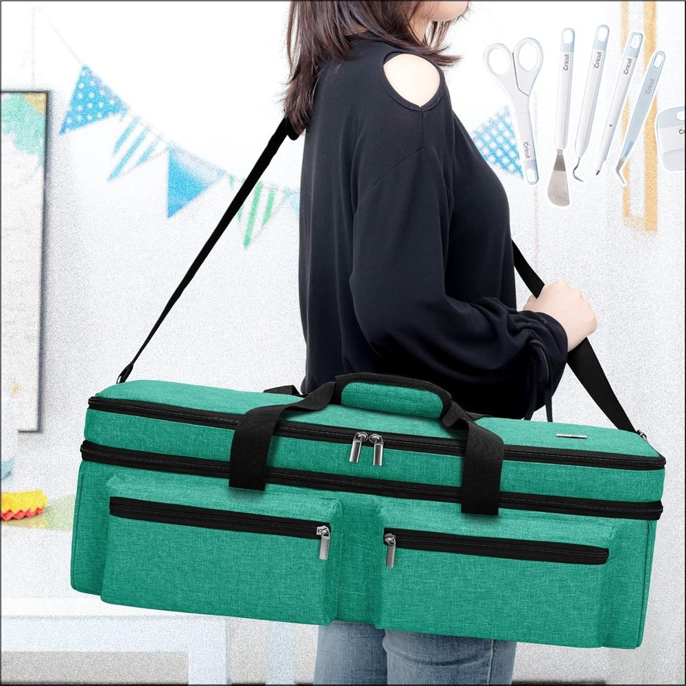 Heavy-Duty Nylon Double-Layer Bag for Cricut Explore Air & Maker - Green