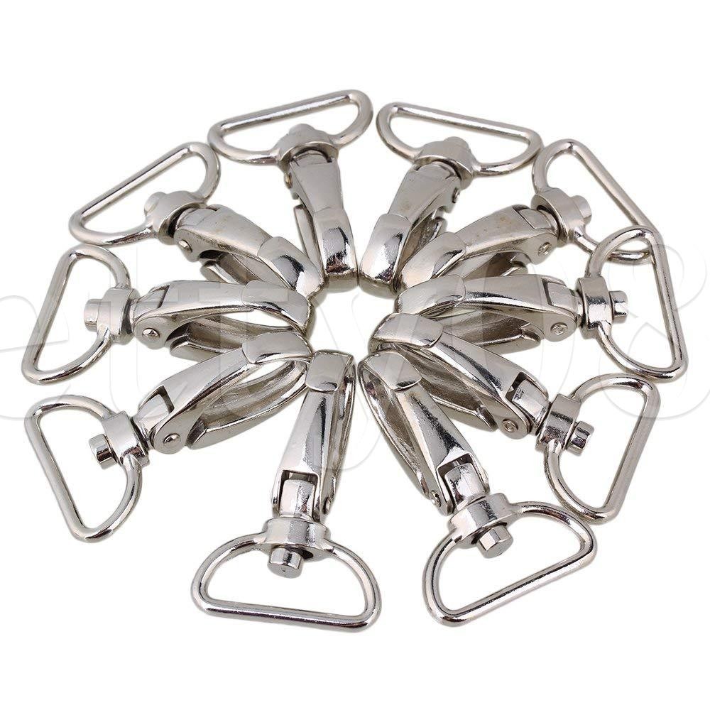 10x Multifunctional Lobster-swivel Clasp for Bag Straps Key Chains Silver
