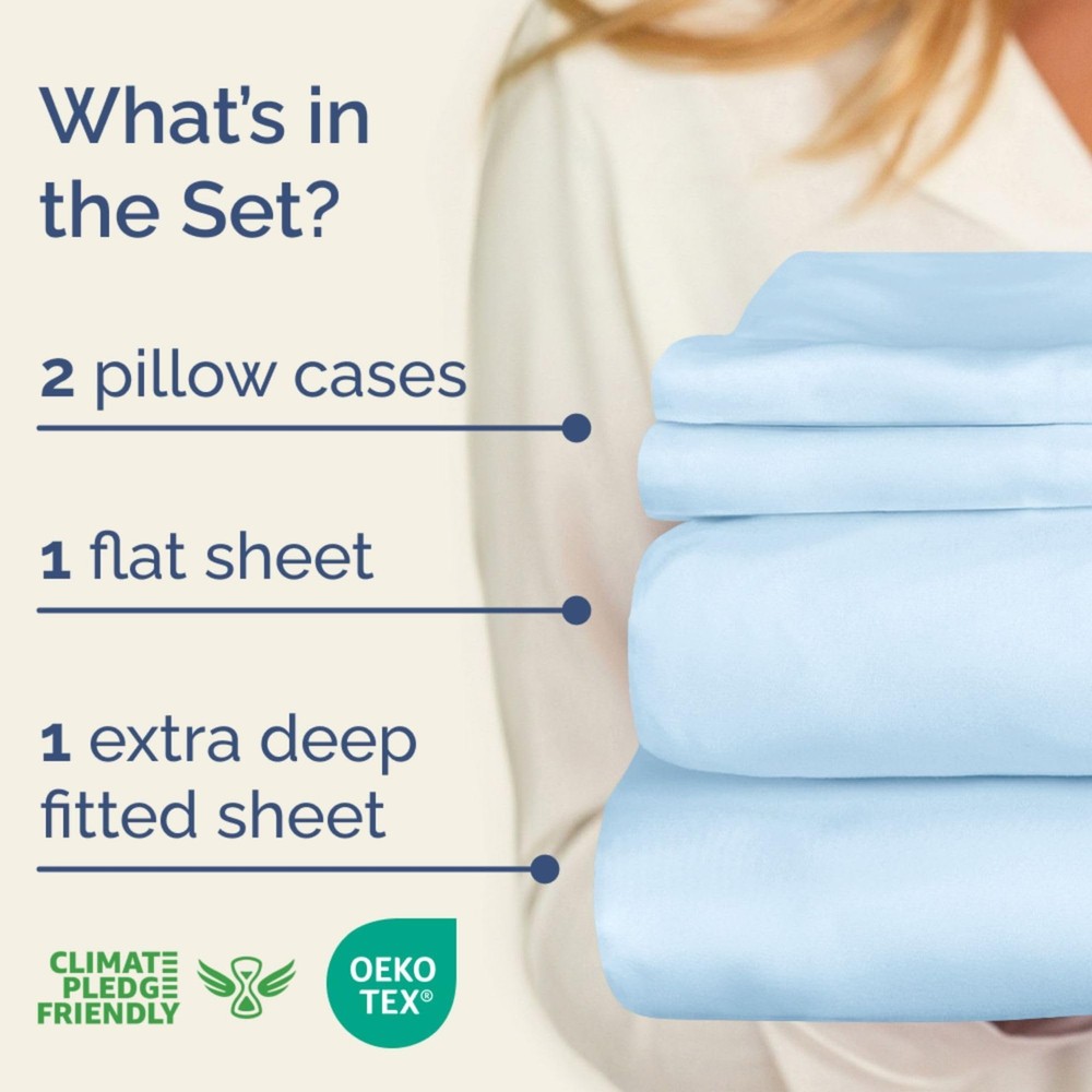 Extra Deep Pockets 400 Thread Count 100% Cotton 3 Piece Twin Size Bedding She...